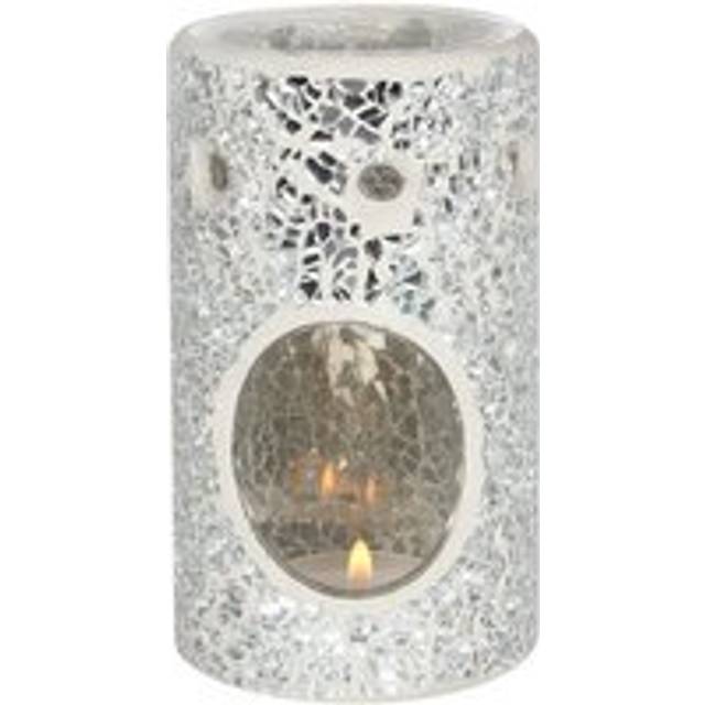 Something Different Crackle-Effect Pillar Oil Burner - Silver - one size