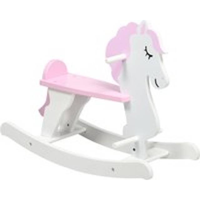 HOMCOM Children's Rocking horse- Pink and White | TJ Hughes