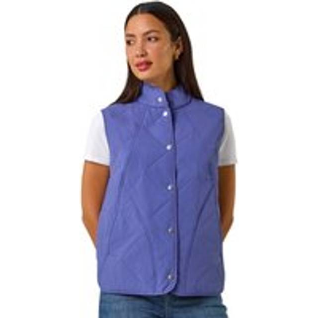 Diamond Quilted Funnel Neck Gilet - Lavender - 12