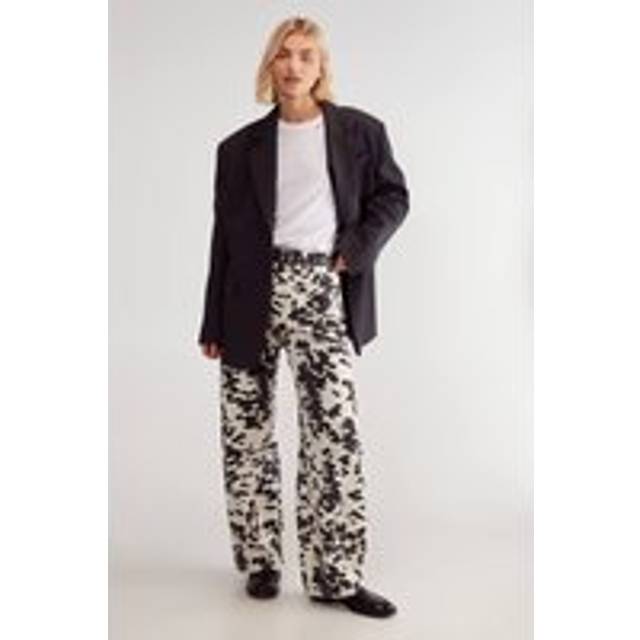 Womens Denim Dalmatian Print Barrell Leg Jean - Mono - 14