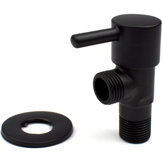 "Xcel Home Black Isolation Stop Valve for Douche | On/Off Muslim Shattaf Plated Tap | Toilet Bidet Spray Single Lever Angle Switch | 1/2"" BSP"
