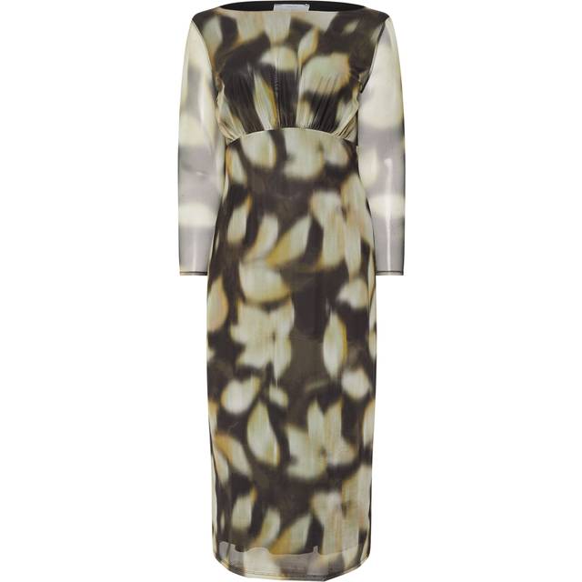 Yours London Curve Black Blurred Abstract Print Mesh Maxi Dress, Women's Curve & Plus Size, Yours London - 14