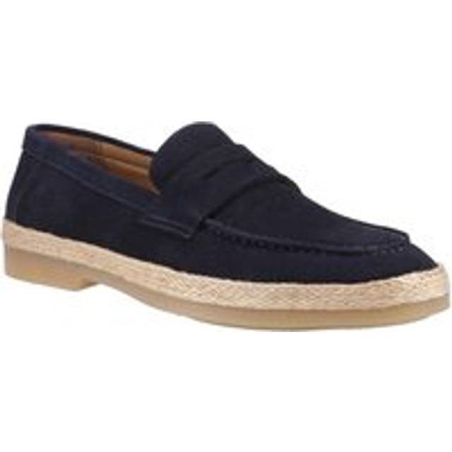 (Blue, 12 (Adults')) Hush Puppies Laurence Suede Men's Navy Loafers