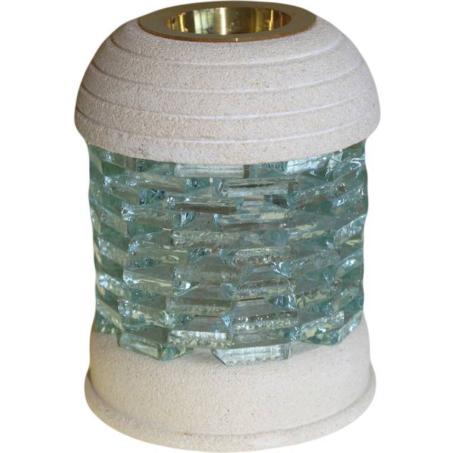 Stone Oil Burner - Round Glass Brick