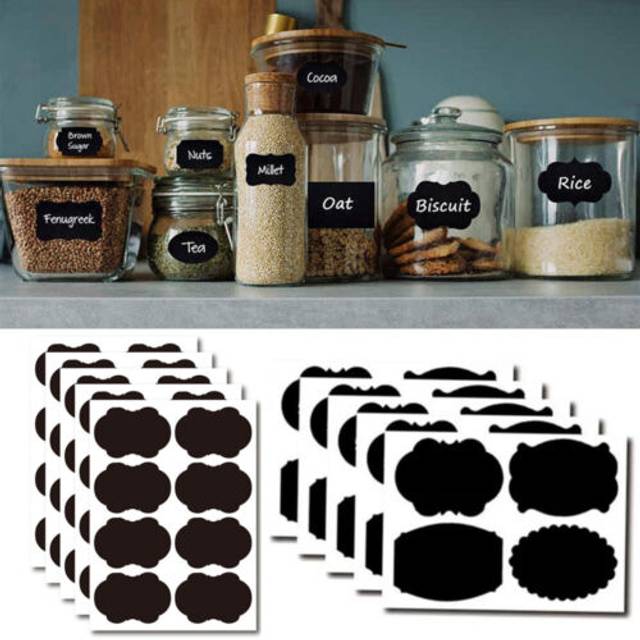 Chalkboard labels chalk stickers blackboard label kitchen pantry mason jam jar