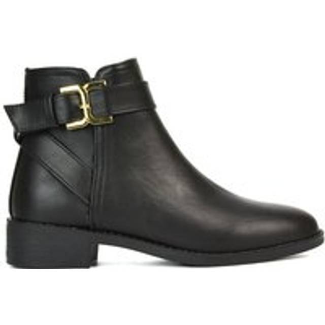 'Shyla' Zip Up Ankle Chelsea Boots With Low Heel - Black - 7
