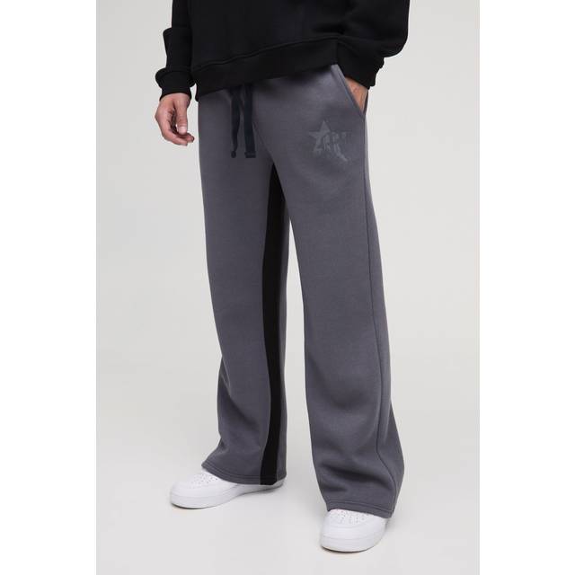 Relaxed Fit Flare Star Gusset Joggers - Grey - XS
