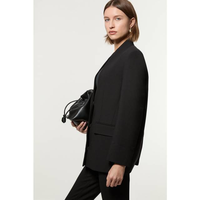 Compact Stretch Essential Oversize Tailored Blazer - Black