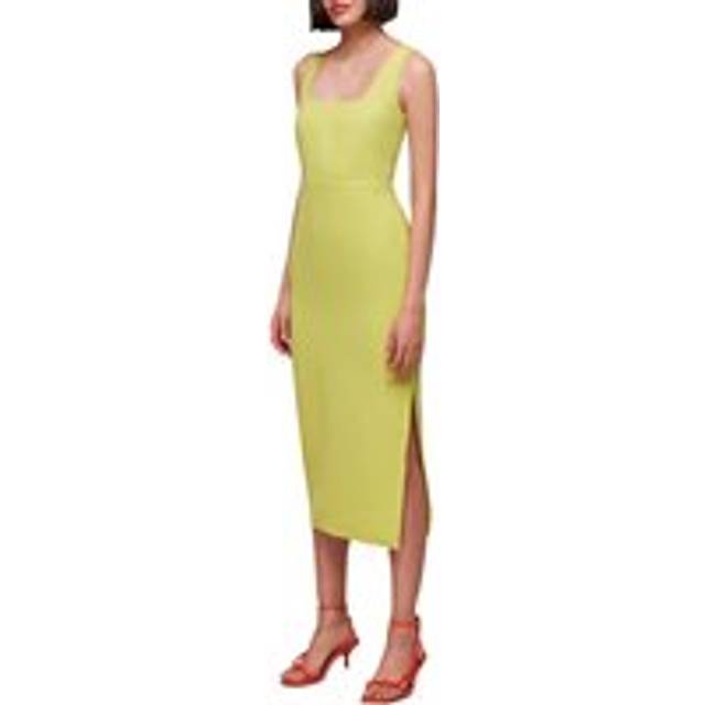 Whistles Women's Elenor Square Neck Midi Dress Plain in Green | Size: 18