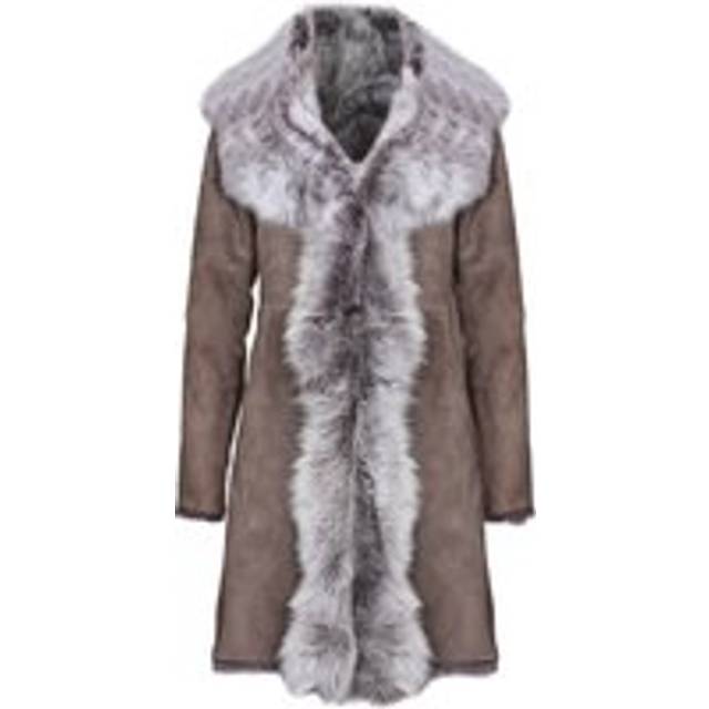Womens Toscana Sheepskin Suede Trench Coat-Rochester - Beige - 16