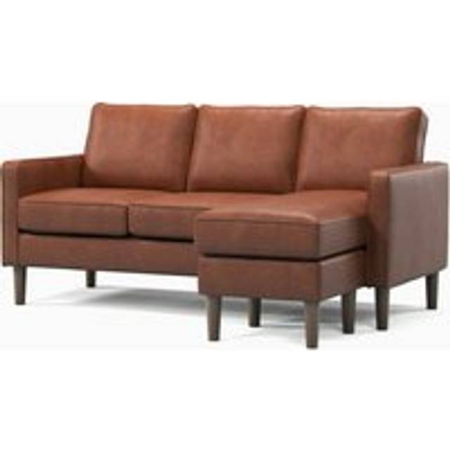 Bexhill Brown, Grey or Tan Faux Leather Reversible L shaped 3 Seater Corner Sofa - One Size