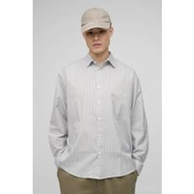Super Oversized Stripe Long Sleeve Shirt - Green - XL