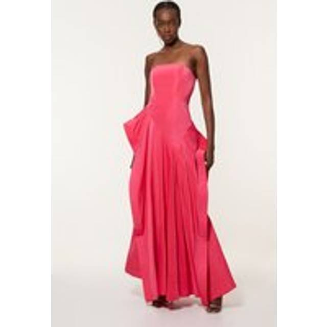 Taffeta Drama Sculptural Tailored Maxi Dress - Pink