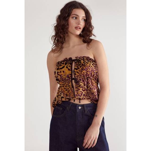 Nastygal mustard bandeau womens day to night tops