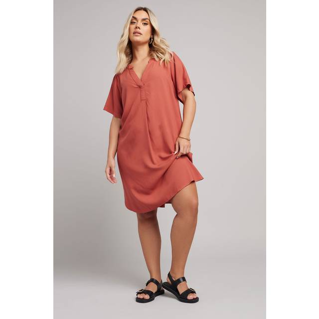 Yours Curve Rust Orange Tunic Mini Dress, Women's Curve & Plus Size, Yours - 20
