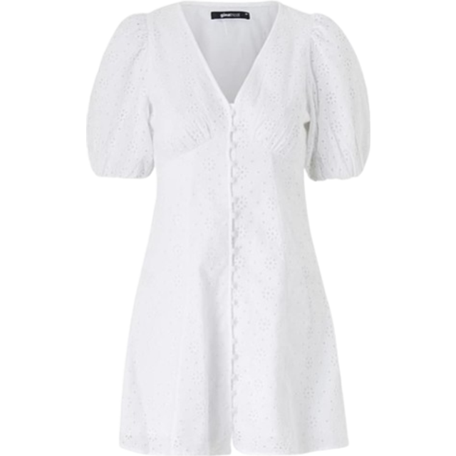 Gina Tricot - Klänning Broderie Anglais Dress - Vit