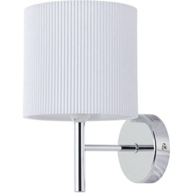Brea - Antique Brass Wall Light with White Pleated Shade - Gold - One Size