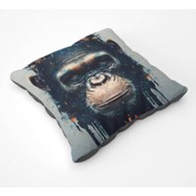Gorilla Face Splashart Floor Cushion - Brown - Large