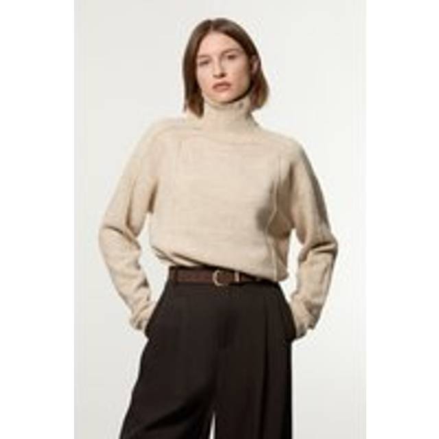 Wool Blend Cosy Knit Longline Jumper - Sand