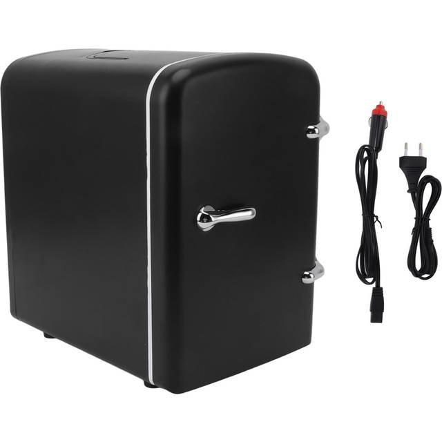 Mini Fridge 36W 4L 6cans Capacity Portable Travel Car Refrigerator Cooler and Warmer Low Noise with UK Plug black