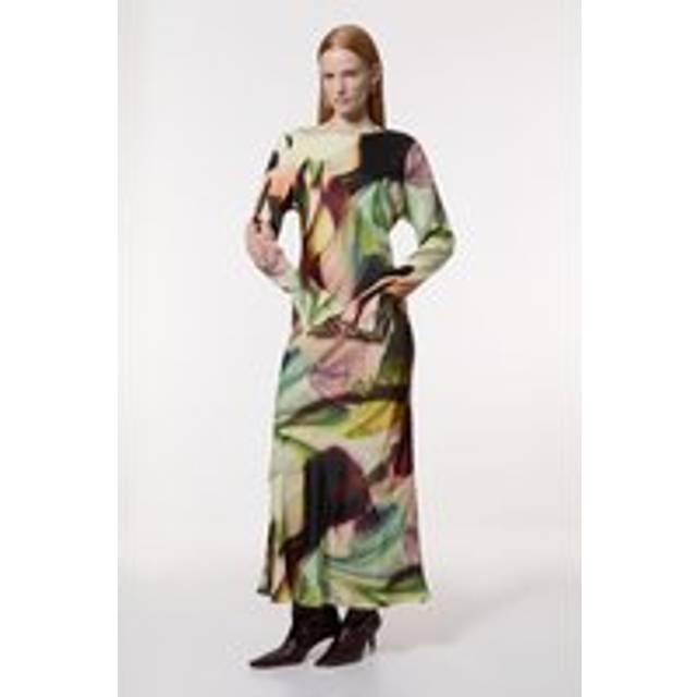 Printed Satin Woven Maxi Dress