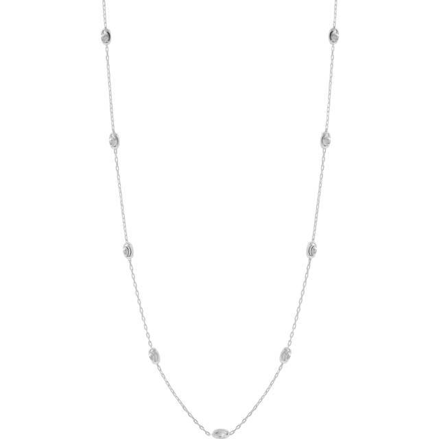 Simply Silver Textured Nugget Necklace, Silver