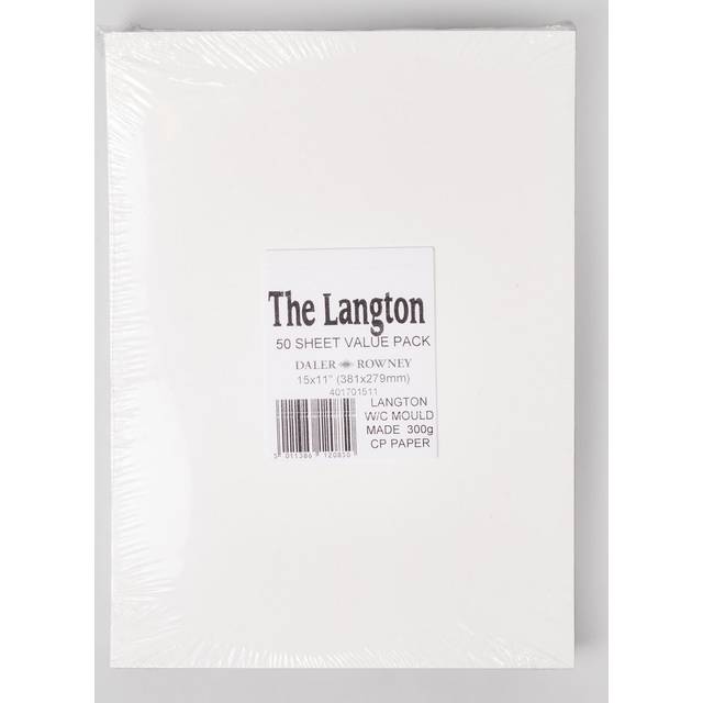 Daler Rowney The Langton Watercolour Paper Sheets Cold Pressed (NOT) 15x11inch 300gsm - Pack of 50