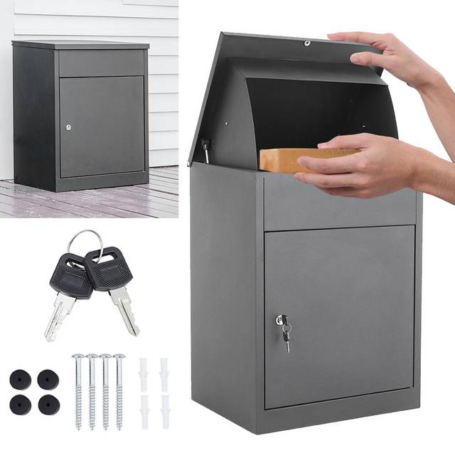 Extra large lockable parcel delivery drop box outdoor package letter post box