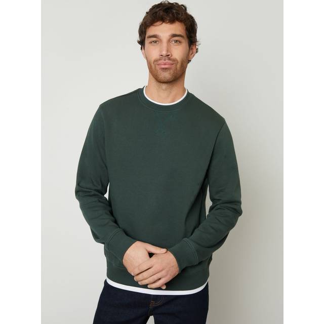 Mock T-Shirt Crew Neck Sweatshirt - Green - XL