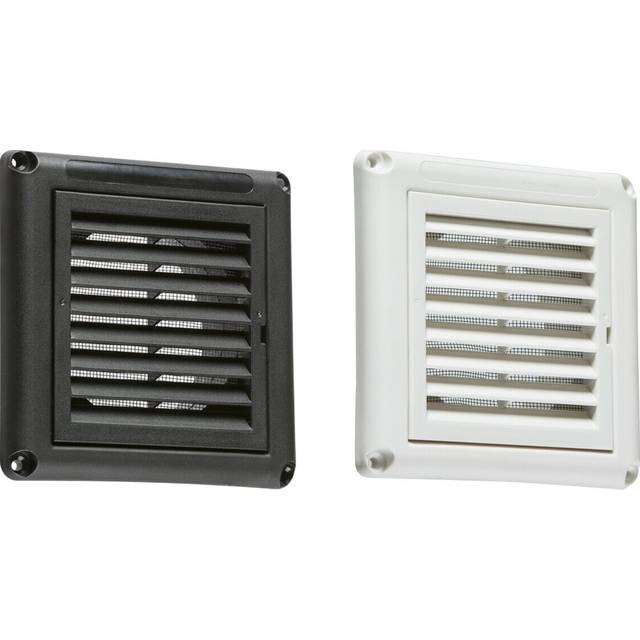 Knightsbridge - 100mm/4" extractor fan grille with fly screen - black - ex009b