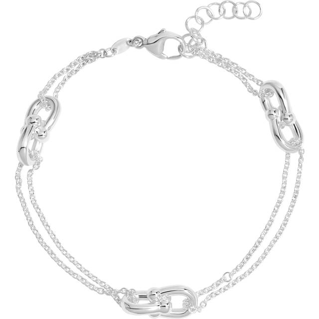 Simply Silver Double Chain Link Bracelet, Silver