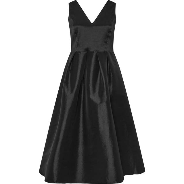 Yours London Curve Black Pleated Vneck Midi Prom Dress, Women's Curve & Plus Size, Yours London - 22