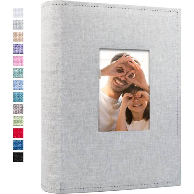 Vienrose Photo Album 4x6 300 Pockets Linen Frame Cover with Memo Areas Photobook Large Capacity Pictures Book for Wedding Family Baby Vacation