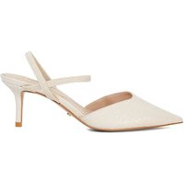 Dune London Classical Wide Fit Pointed Heeled Courts, Ecru