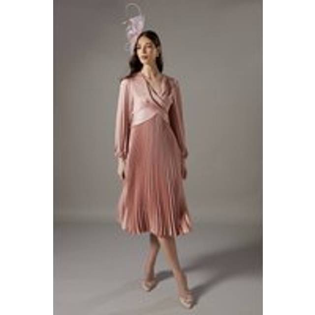 Petite Pleat Skirt Midi Dress - Pink - 10