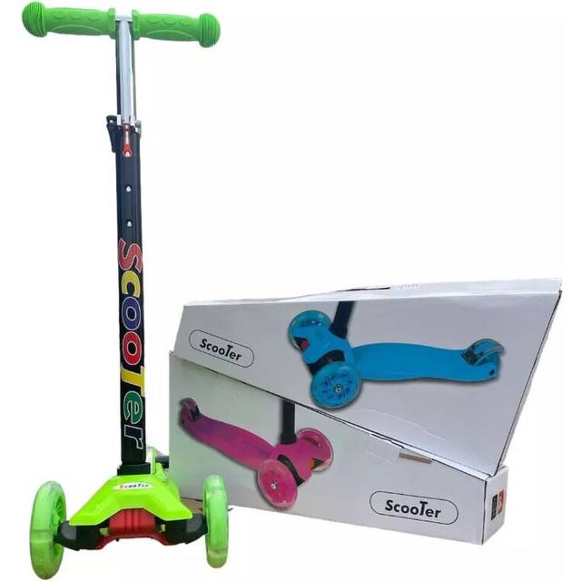 3 Wheel Kids Scooter Child Kick Flashing LED Light Up Push Adjustable