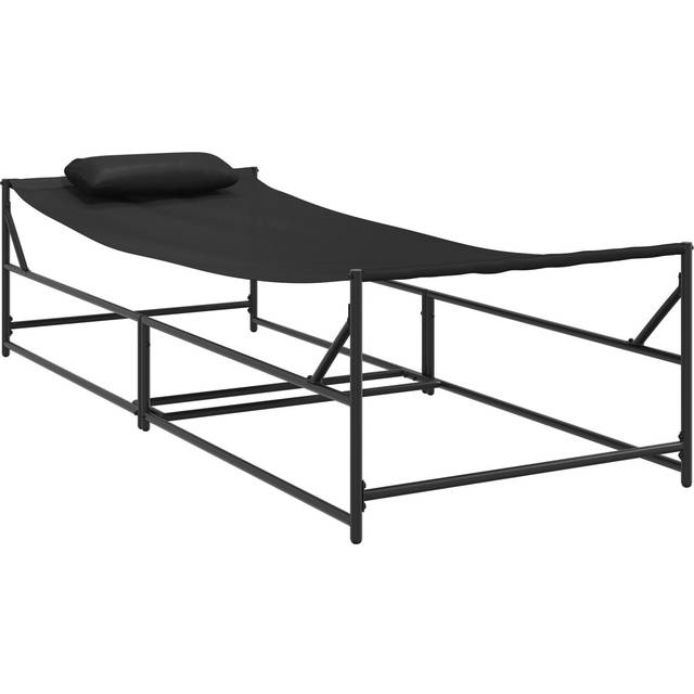 vidaXL Garden Sunbed - Anthracite - 200x74x73 cm - Steel & Textilene - Black