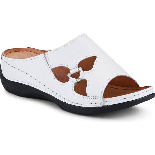 Leather Wedge-Heeled Mules - KARY41002 / 327 473 - White - 5
