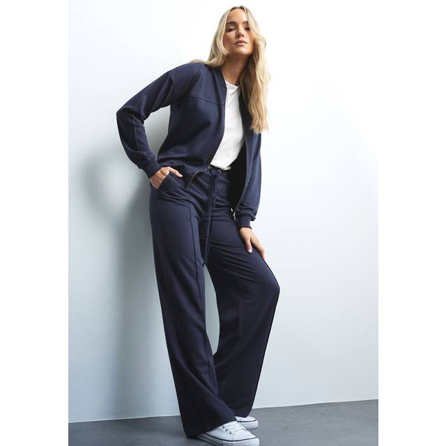 Lts Tall Navy Blue Jersey Bomber Jacket 14 Lts | Tall Women's Hoodies & Sweatshirts