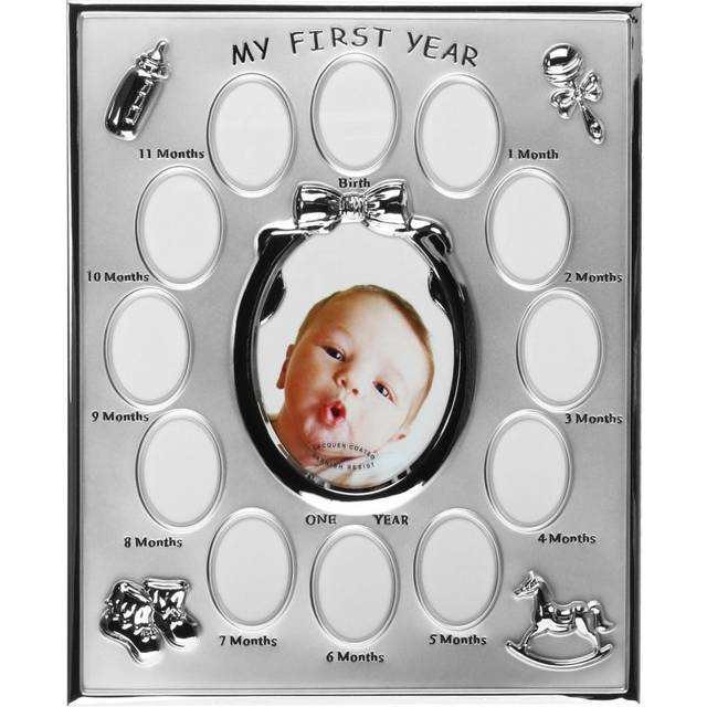 Bambino Silver-Plated My First Year Multi-Aperture Photo Frame