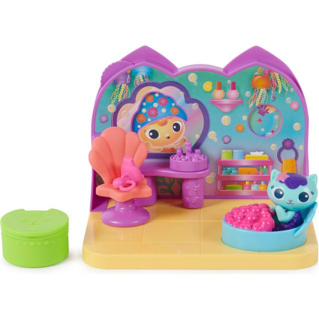 DreamWorks Gabby?s Dollhouse, MerCat?s Spa Room Playset, with MerCat Toy Figure, Surprise Toys and Dollhouse Furniture, Kids? Toys for Girls and Boys