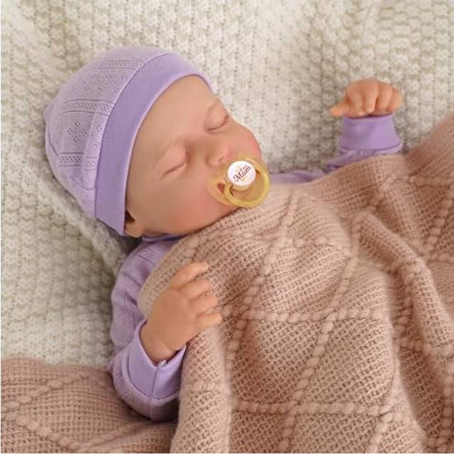 JIZHI Reborn Dolls 20 inch Softness Body Lifelike-Newborn Baby Dolls Sleeping dolls girls with Clothes and Toy Accessories Gift for Kids Age 3+,Purple