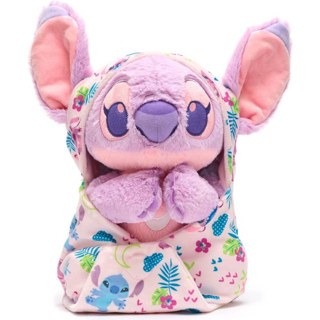 "Disney Store Official Baby Angel Soft Toy, Lilo & Stitch, 27cm / 11"", Pink Baby Alien Plush with Removable Blanket, Suitable from Birth, 0+"