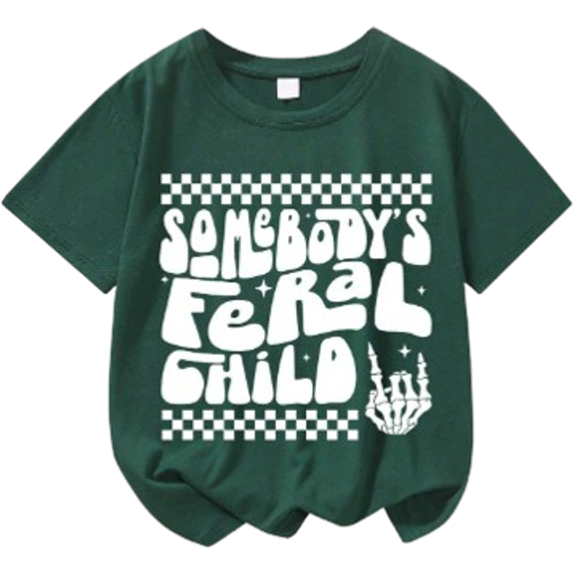 SHEIN Young Boy 2024 Spring/Summer Cool Solar System & Slogan Printed Crew Neck T-Shirt