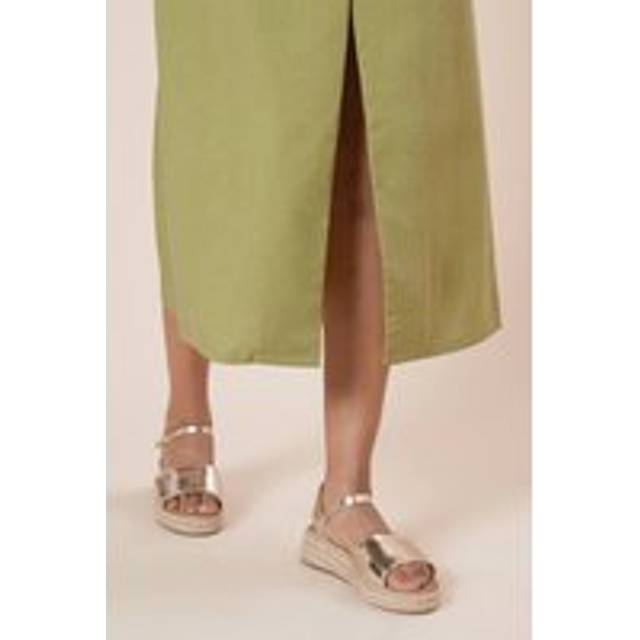 Womens Imelda Low Espadrille Wedge Flatform Sandals - Gold - 4