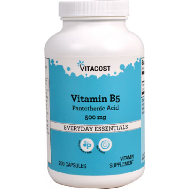 Vitacost Vitamin B5 Pantothenic Acid 500 mg - 200 Capsules