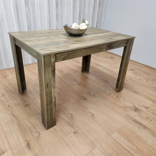 Kosy Koala Dining Table Brown Rustic Wood Effect, Place for 6 Seats for Kitchen, Dining room (H75 x L140 x W80 CM), Multi