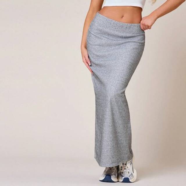 SHEIN Fall Winter Ow Waist Gray Long Style Women Skirts