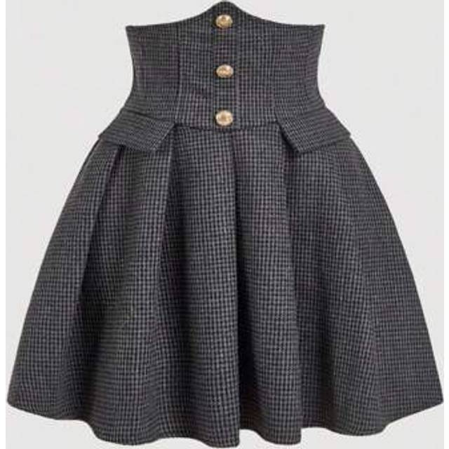 SHEIN Ultra High Waisted Pleated Retro Plaid Skirt For Back To School Season, Back To School Clothing, Plaid Skirt, Women&#39;s Retro Clothing, Palace Skirt