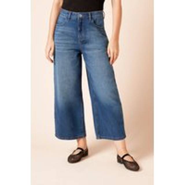 Womens Denim Culotte Jeans - Indigo - 8